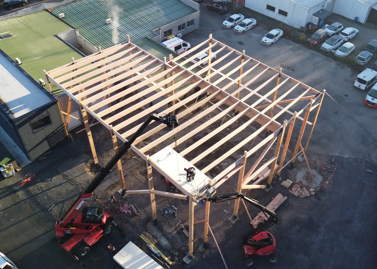 Construction d'une extension en bois pour Mazamet Medical